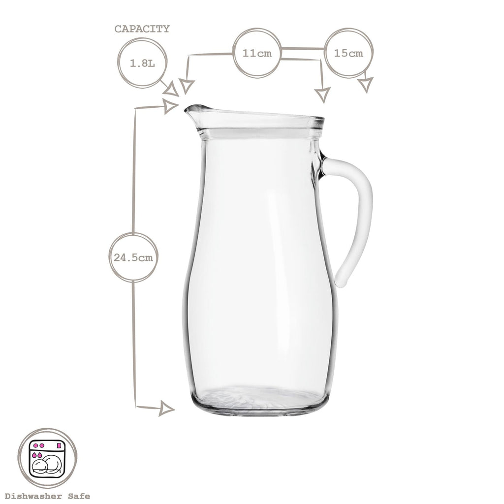 1.8L Misket Glass Water Jug with Silicone Lid