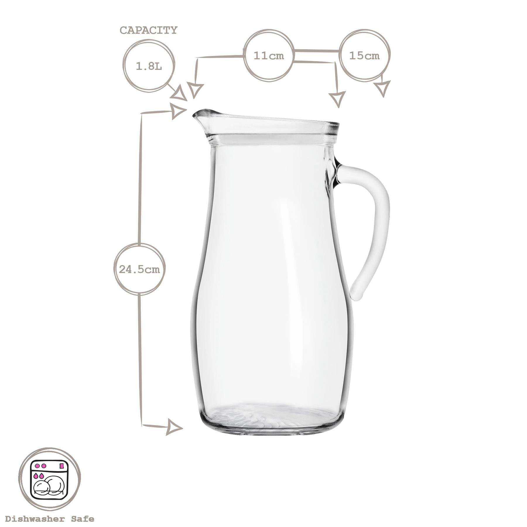 1.8L Misket Glass Water Jug with Silicone Lid