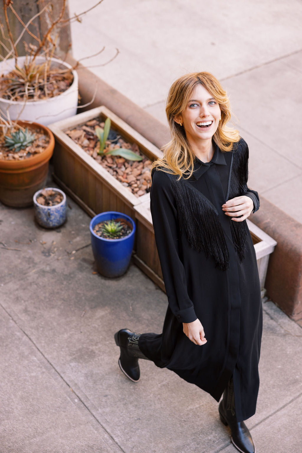 MASON by MASON'S DAUGHTER Marcia Western Fringe Midi Dress