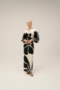 CALA DE LA CRUZ Rafaella Dress, Camellia Black & White