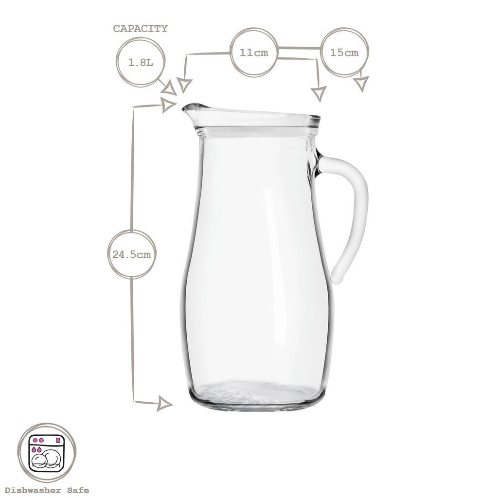 1.8L Misket Glass Water Jug with Silicone Lid