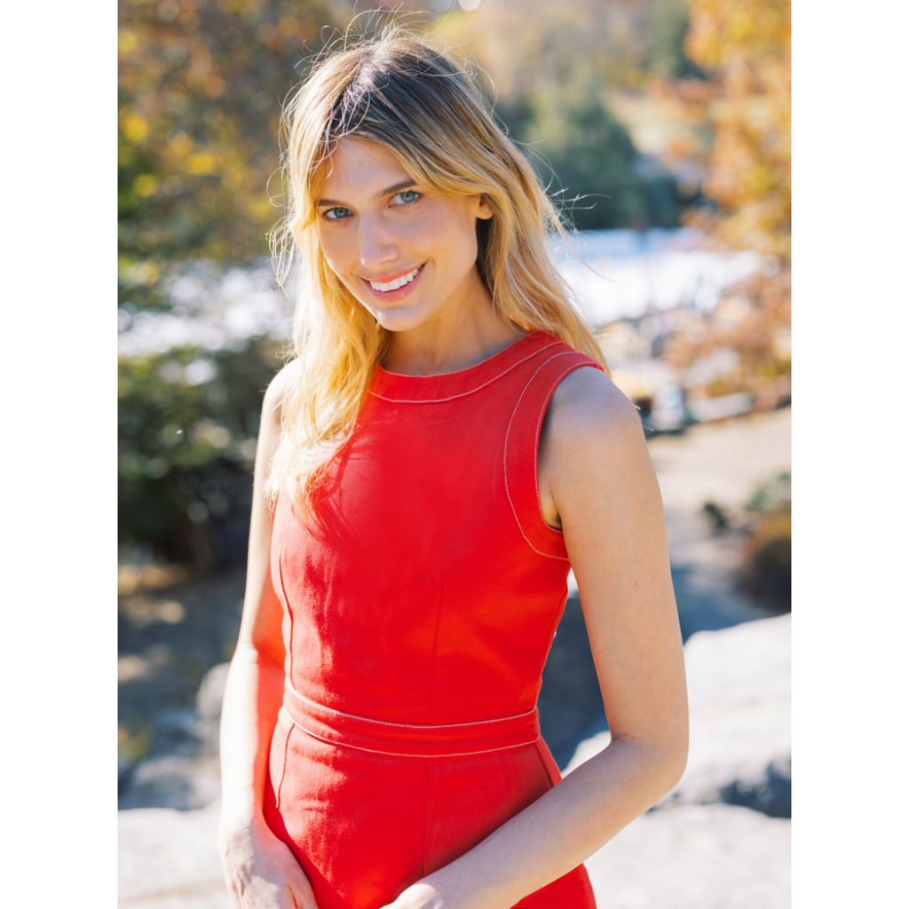 MASON'S DAUGHTER | Mia Dress, Red Cotton Twill