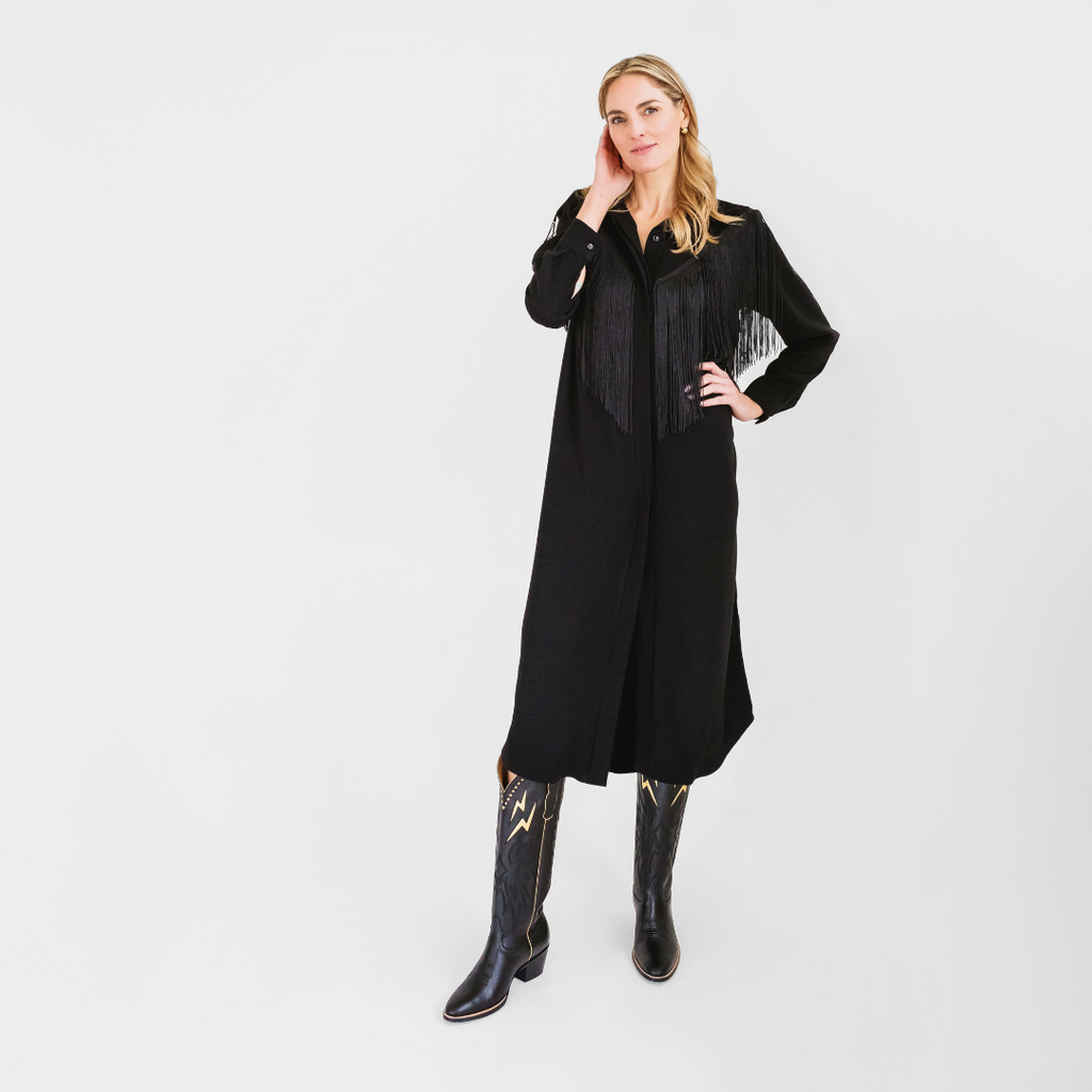 MASON by MASON'S DAUGHTER Marcia Western Fringe Midi Dress