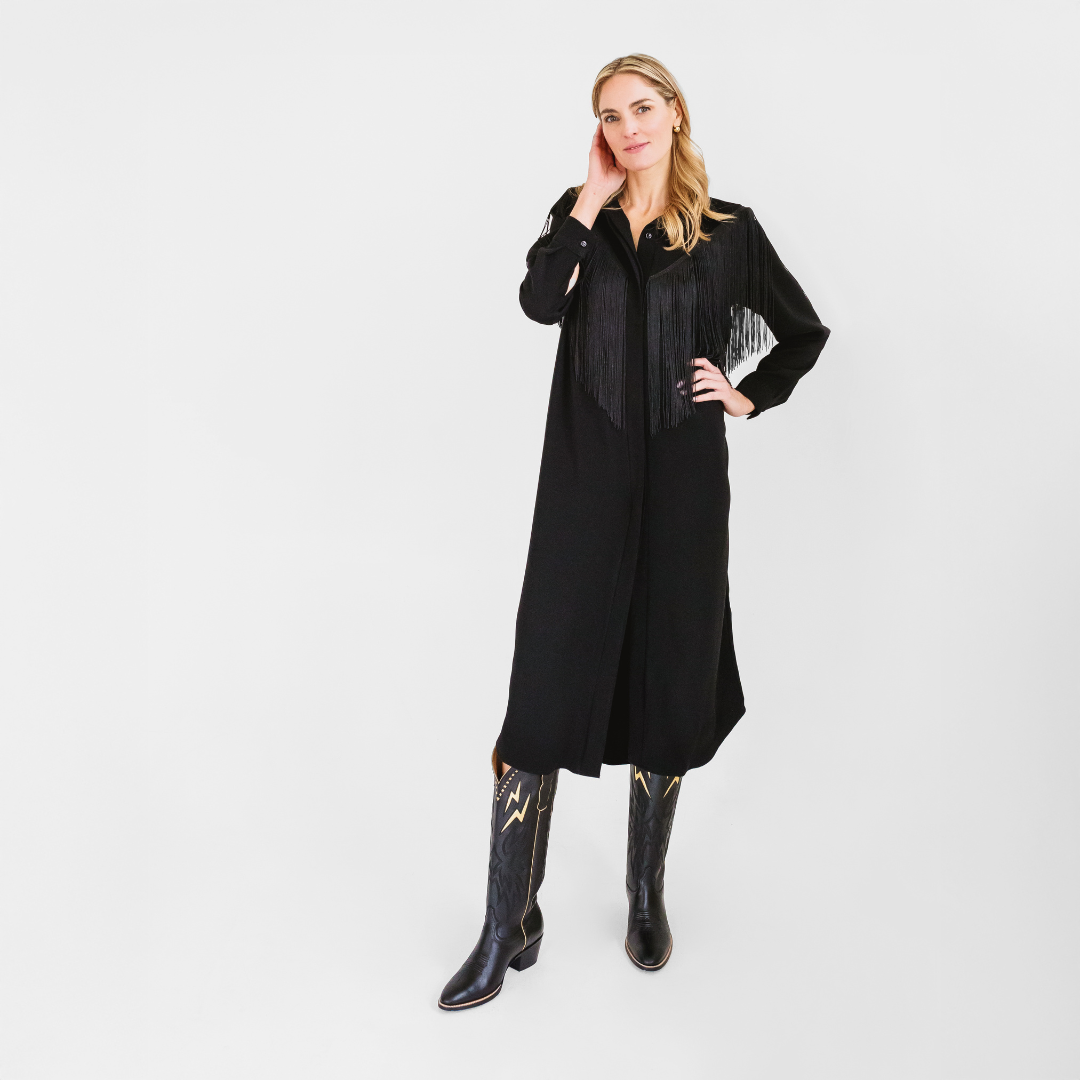 MASON by MASON'S DAUGHTER Marcia Western Fringe Midi Dress