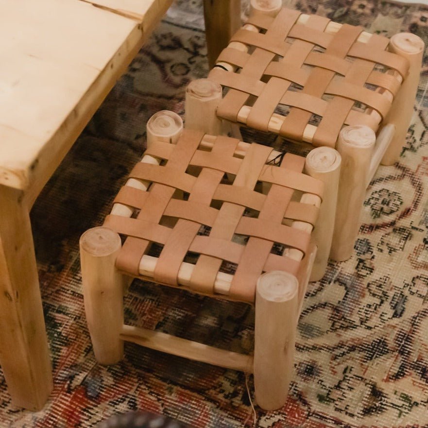 Leather Moroccan Stool